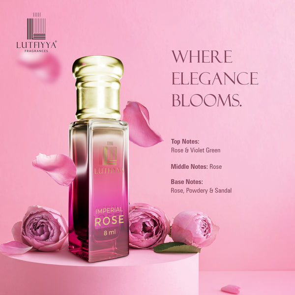 Long-lasting Unisex Fragrances | Includes Imperial Oudh, Ocean Zest, Woody Allure, Imperial Rose | Lutfiyya Non-alcoholic Roll-on Attar Set (8ml X 4)
