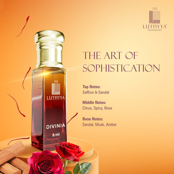 Long-lasting Unisex Fragrances | Includes Great Chief, Divinia, Green Water, Mizyaan  | Lutfiyya Non-alcoholic Roll-on Attar Set (8ml X 4)