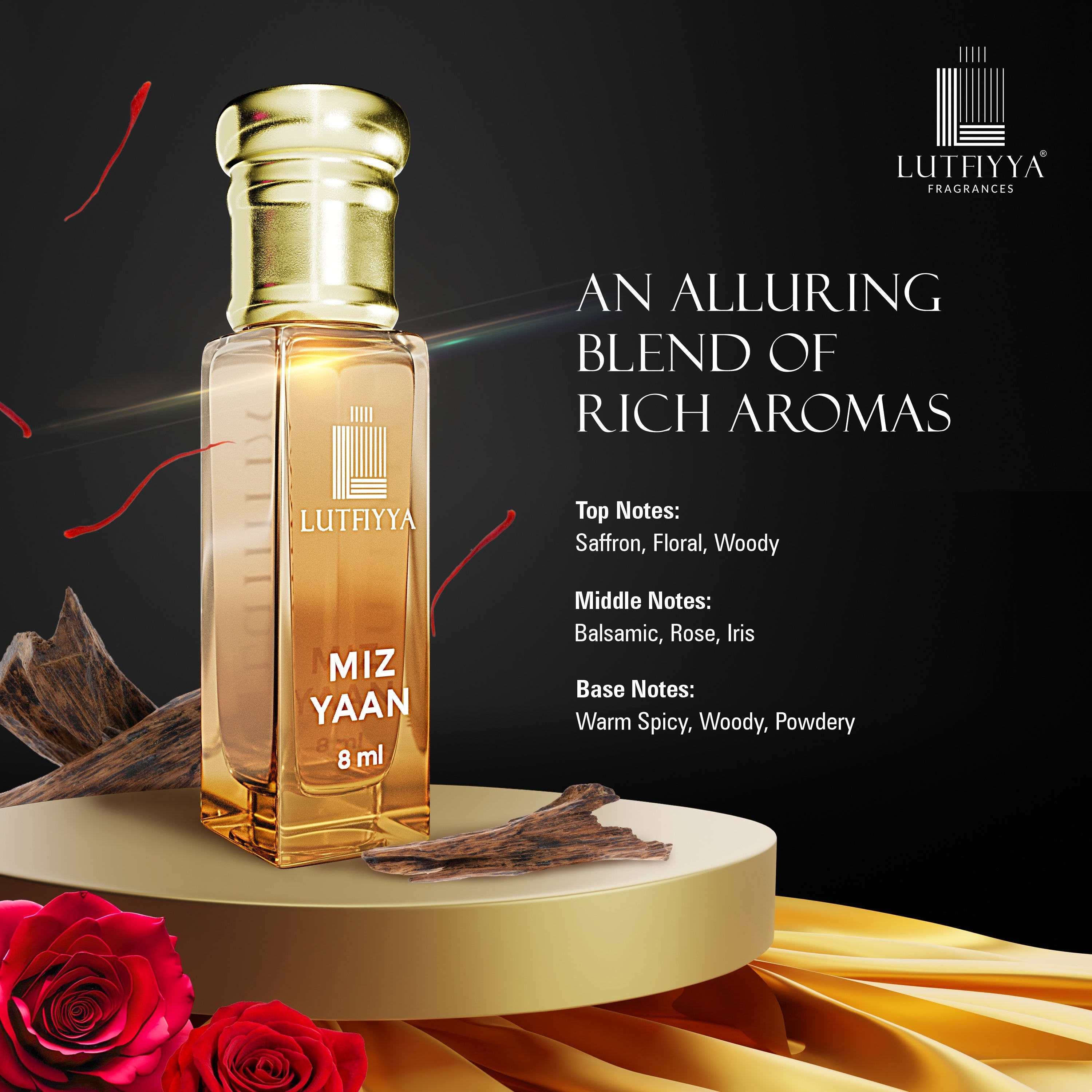 Long-lasting Unisex Fragrances | Includes Great Chief, Divinia, Green Water, Mizyaan  | Lutfiyya Non-alcoholic Roll-on Attar Set (8ml X 4)