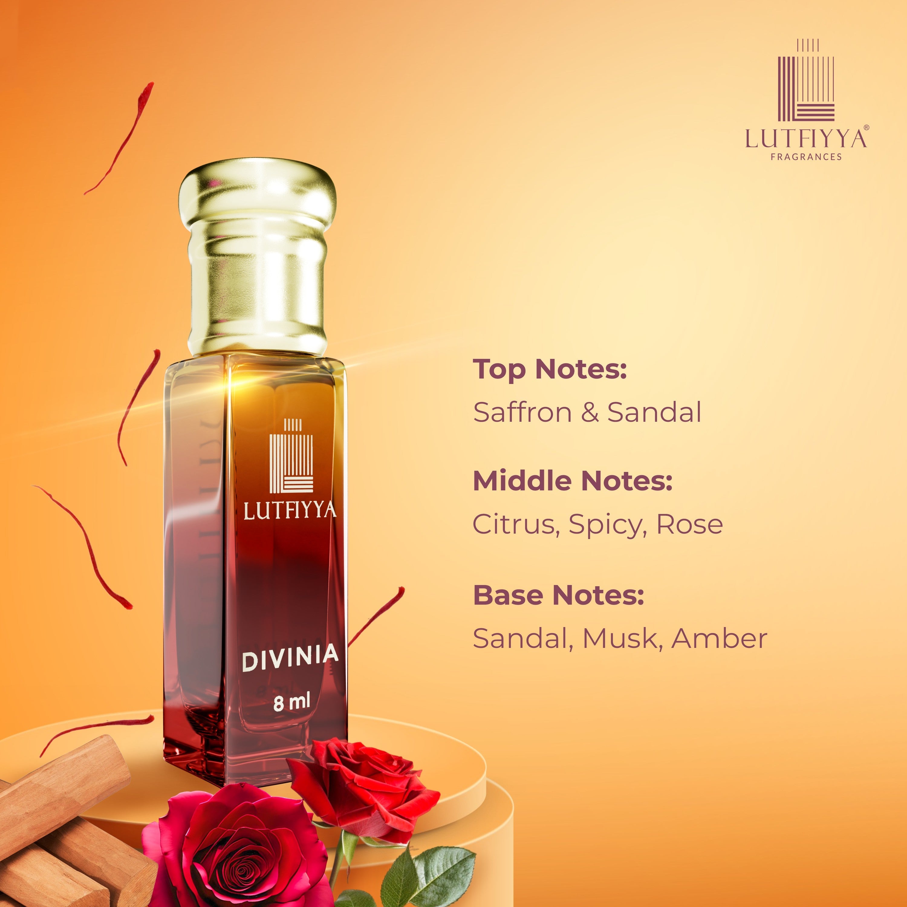 Divinia Non-alcoholic Roll-on Attar Liquid For Unisex