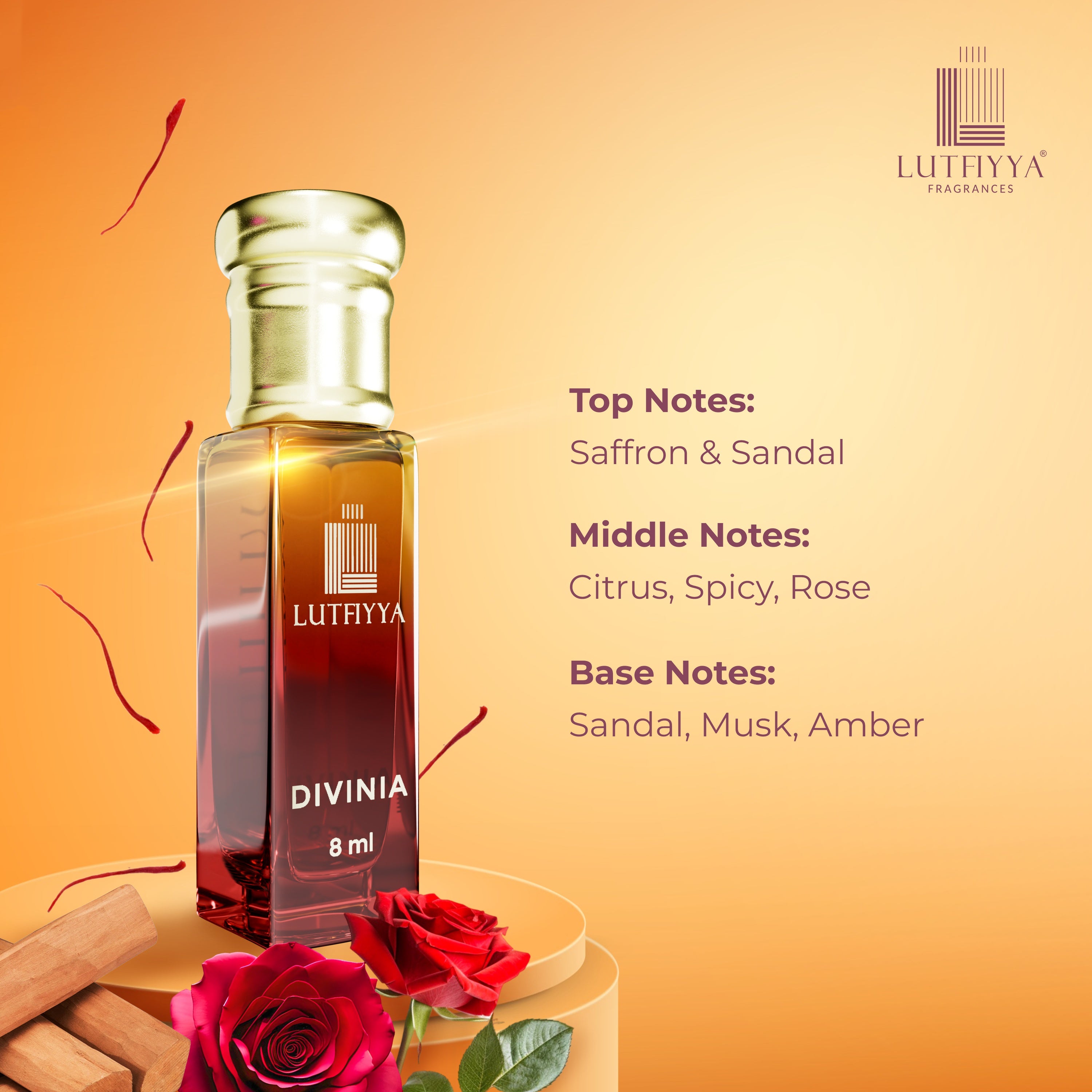 Divinia & Tam Don Non-alcoholic Roll-on Attar Liquid For Unisex