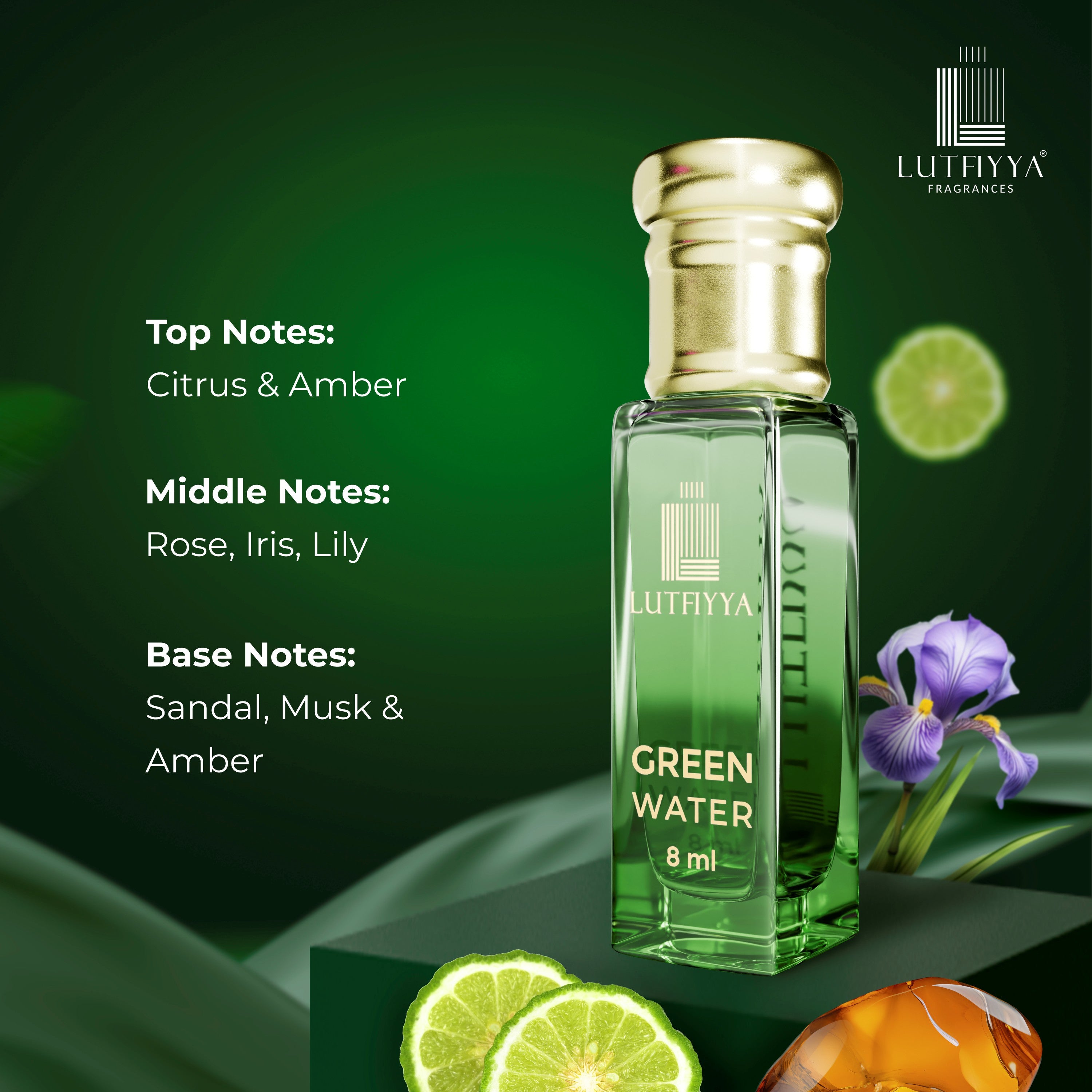 Green Water Non-alcoholic Roll-on Attar Liquid For Unisex