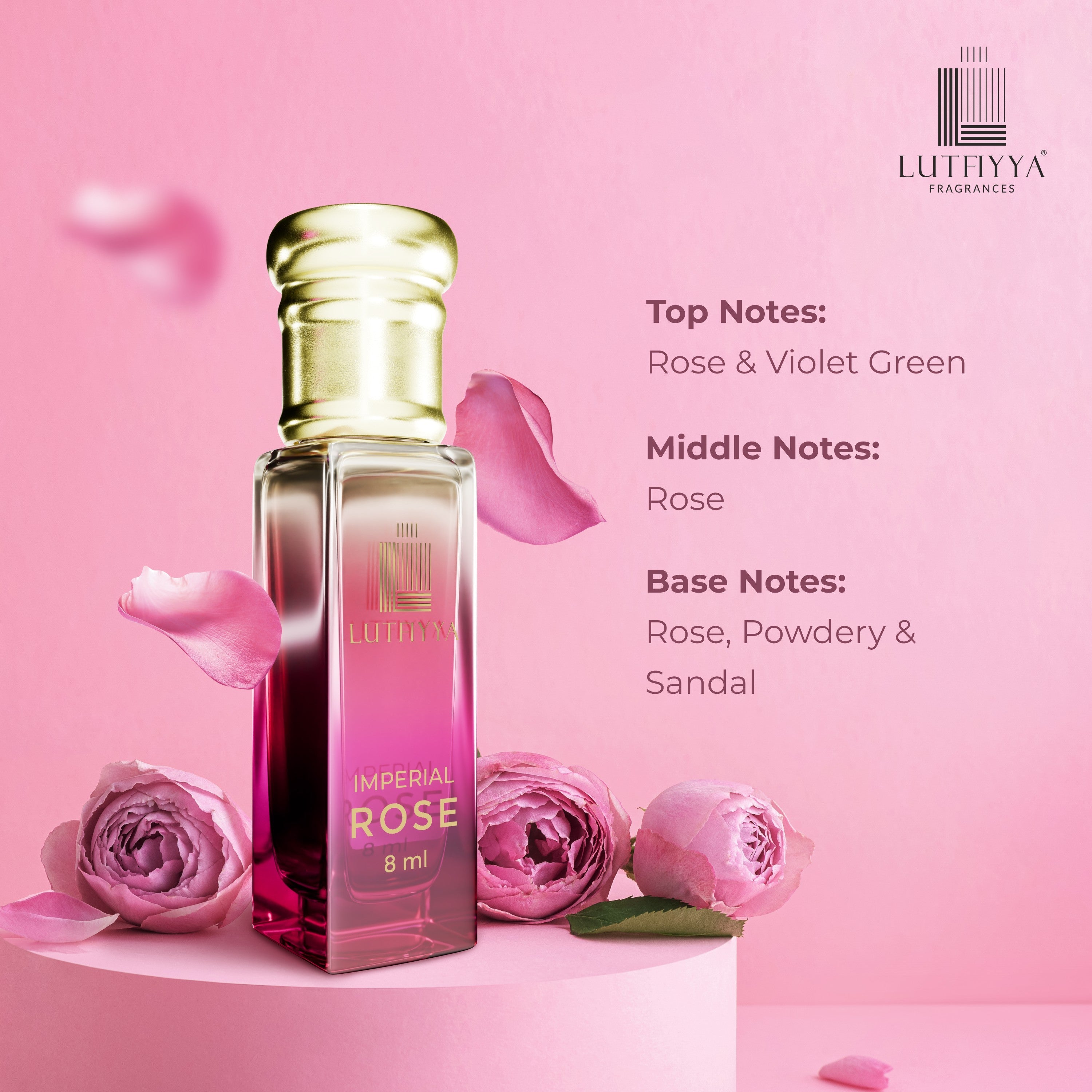 Imperial Rose Non-alcoholic Roll-on Attar Liquid For Unisex